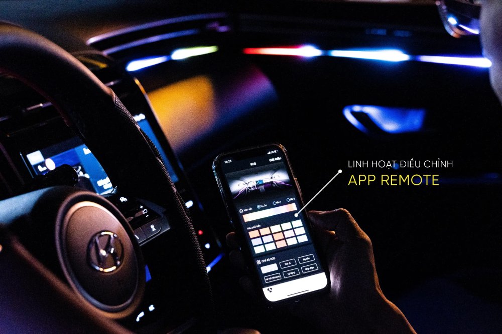 led viền nội thất đổi màu